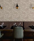 Total Knockout Modern Animal Print Vinyl Wallpaper Featuring A Slick Leather Texture Dang Durability Commercial Grade Wallcovering Easy Paste Install Home Upgrade in restaurant setting.