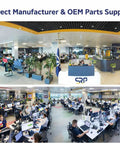 Modern office interior of an OEM parts supplier showcasing workstations and employees in a collaborative environment.