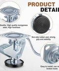 Two Pack Beefy Brake Floor Locks Heavy Duty Steel Pedal Locks With Anti Slip Rubber Pads For Furniture Equipment Workshops