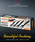 Product packaging of Four Piece Adjustable Wrench Set With 6, 8, 10, 12 Inch Wide Jaw Spanners Black Oxide CRV Steel