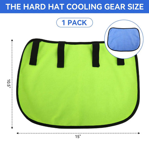 Stay Frosty On Site With This Reusable Cooling Hard Hat Neck Shade For Trade Teams Activates With Water For Four Hours Of Hyper Evaporative Cooling Gear, 15" x 10.5" size, reusable and vibrant green.
