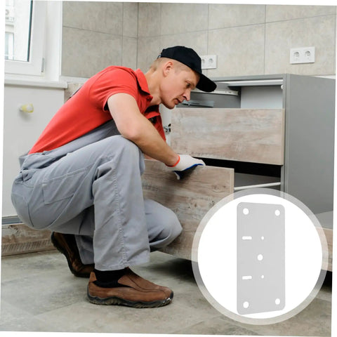 Installer using Stainless Steel Hinge Repair Plate Kit For Cabinets And Doors 10 Sets Easy To Use Quick Fix Reinforcement Plates