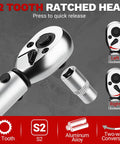 Pro Grade 26 Piece Bike Torque Wrench Set With One Quarter Inch Drive For Mountain Bikes, 20 To 200 InLb Range, 2.3 To 22.2 Nm, 72 Tooth Dual Direction Adjustable, Includes Bits Sockets Extension Bar And Universal Joint, 72-tooth ratchet head, aluminum alloy