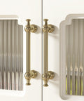 10 Pack 3 Inch Champagne Bronze Cabinet Handles Oval Bar Pulls with Rounded Corners on white cupboard doors