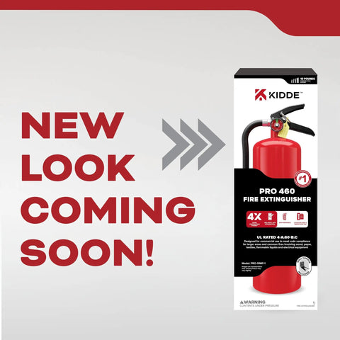 Pro Grade Fire Extinguisher For Office And School Use Rechargeable 4A60BC 4X More Firefighting Power Beefy Steel Body packaging.