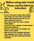 Instruction graphic for Beige Indoor 15 Pack Stair Treads Set with Anti Slip Carpet Covers 8x30 Inches detailing application steps.