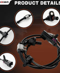 2Pcs Front Abs Wheel Speed Sensor Left Right Driver Passenger with wiring harness and connectors for 2002-2009 Chevy Trailblazer, GMC Envoy.