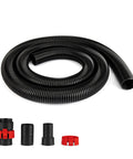 Eight Foot Universal Vacuum Hose For Wet Dry Vacuums With Two And A Half Inch Inlet Compatible With Rigid Dewalt Husky Craftsman Bauer Masterforce