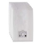 Type Q And C Vacuum Bags For Canister Vacuums With HEPA Filtration Six Pack displayed in a vertical row, showcasing their design.