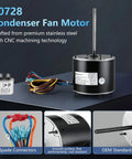 Heavy Duty Condenser Fan Motor Quarter Horsepower 1075 RPM 208 To 230 Volt One Point Eight Amp 48Y Frame HVAC with spade connectors.