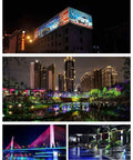 Night view of illuminated buildings, bridge, and landscape showcasing vibrant lighting effects with the JUDYSSY Floodlight.
