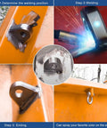Weld On Shackle Clevis Mounts 1 Inch Thick Steel Pack Of 2 For Direct Weld On Bumper Frame Use, 2.84 Inch Wide And 2.44 Inch Tall With 0.90 Inch Round Holes, Heavy Duty Dual Mounts welded on orange bumper frame
