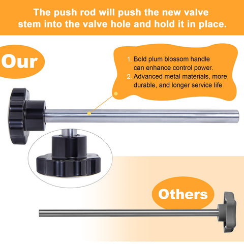Quick Tire Valve Change Tool Kit For Cars Trucks And ATVs, Fast Valve Stem Core Replacement, Solid Steel Push Rod