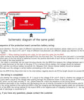 Schematic diagram for Heavy Duty 72 Volt Lithium Ion Battery Management System wiring connections with components labeled.