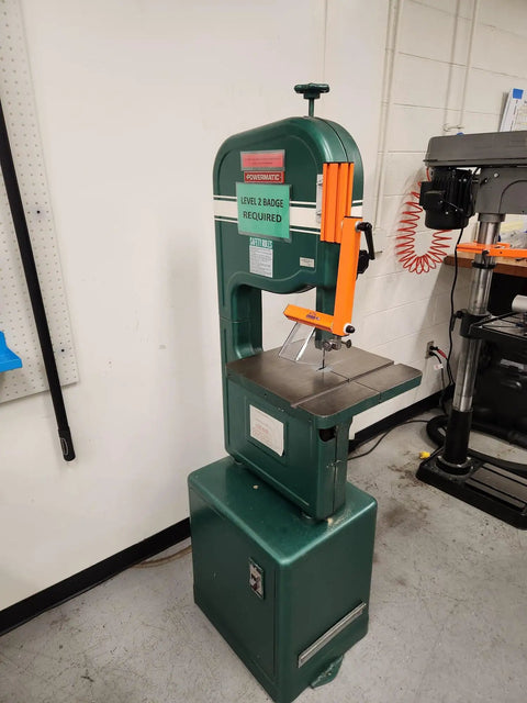 Beefy Built Compact Vertical Band Saw Guard With OSHA Compliance and Adjustable Five Inch Lexan Shield installed on a saw