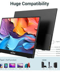 Portable 15.6 Inch FHD External Monitor For Laptop And More No Driver Required HDMI USB C Second Screen With Built In Speaker