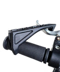 Close-up of road bike brake lever covers with soft rubber grips and textured surface for no slip comfort on cycling shifters.