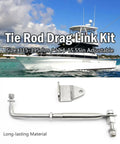 Adjustable Boat Engine Stainless Steel Steering Tie Rod Drag Link Kit 315 to 395 mm and 12.4 to 15.55 in for Beefy Durable Marine Steering Upgrades and Easy Install, stainless marine tie rod kit on boat
