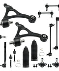 Volvo XC90 Beefy Front Lower Control Arm Kit With Ball Joints Sway Bar End Links Tie Rod Ends Rack Boots Bellows And Locking C Clamps Replacement Suspension Arms All Weather Ready To Install