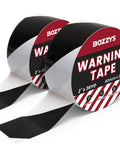 Built Tough Industrial Caution Tape For Warehouse Floors That Crush Resists Forklifts And Waterproof Construction While Delivering Long Haul Safety Strips For Factories And Parking Lots Daily, black and white roll, 2 inch by 36 yard.
