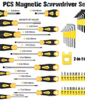 Magnetic Screwdriver Set 51 Pieces With Case And Extra Strong Magnets S2 Alloy Bits Includes Slotted Phillips Hex Torx