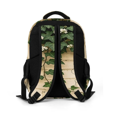 Trailing Ivy On Brick Wall Print Backpack For Everyday Carry Unisex Large Capacity Daypack Durable Polyester with ergonomic straps
