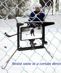 Fence Mount With Sun Shield For Phones And Action Cameras Secure Phone Holder Kit installed on fence capturing hockey action.