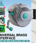 Retractable Garden Hose Reel With Lock At Any Length, 100 Ft Hybrid Hose, 180 Degree Swivel, All Weather Wall Mount