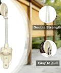 DIY Friendly Replacement Roller Shade Hardware Kit With Bungee Cords And End Cap Tie Downs For Outdoor Roller Shades, ivory end cap with cord
