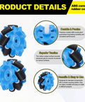 Mecanum Wheel Set With Hex Pins And Screws 52mm Omnidirectional ABS Rubber Wheels For DIY Robot Cars And Maker Projects
