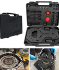 DPS6 Clutch Tool Kit For Volvo And Ford Dry Dual Clutch Transmissions in black case and components with installation example