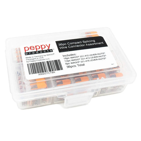 Lever Nut Wire Connector Kit 36-Piece No Fuss Compact Splice Assortment For Solid Stranded And Flexible Copper Wire 24-12 AWG