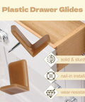 30 Pack L Shape Tack In Drawer Buffer Stops And Slide Stoppers With Anti Rust Nails visible with nail installation on drawers.