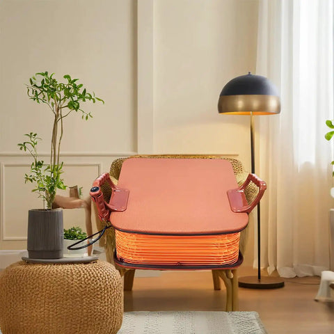 Total Game Changer For Mobility Seating Easy Peasy One Touch Lift Armchair With Adjustable Height LED screen in cozy living room.