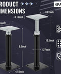 Two Pack Adjustable Floor Jack Posts 9.5 To 13.5 Inch Height Durable Carbon Steel Screw Posts For Floors Stairs And Joists Leveling And Lifting Supports Up To 7000 Lbs Capacity For Home And Garage Repair, showing dimensions and design features