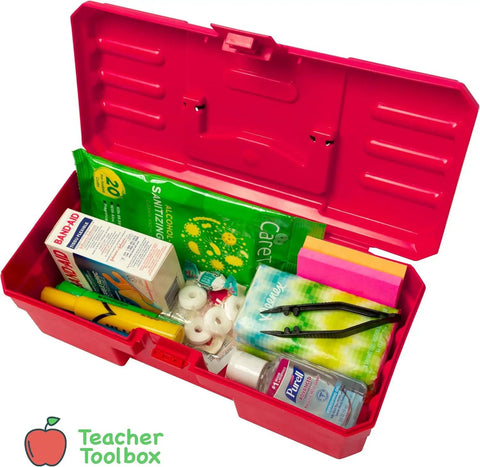 12 Inch Plastic ProBox Toolbox For Tools Hobby And Craft Storage Red Grab And Go Organizer For Hand Tools Nail Polish Hobby Paint Kids Toys First Aid Supplies Durable Industrial Grade Plastic With Safe Rounded Edges