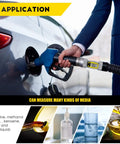 1.5-Inch Flow Meter For Fuel And Water Turbine Digital Flowmeter Diesel Kerosene 10-73.5 GPM Range depcited while fueling a car