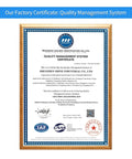 Quality Management System certificate in a gold frame from Shanghai Sailway for Shenzhen Shine Industrial Co., Ltd.
