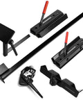 BG-GRIND4 4-piece grinding jig set for wood chisels and turning tools; black metal components with red handles