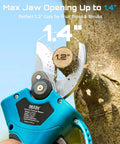 Cordless Pruning Shears For Garden, 1.2 Inch Cutting, Brushless Motor in action cutting branch