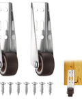 Top Shelf 4 Pack Gate Caster Wheels With Screws, Heavy Duty Vertical Track Rollers for sliding doors with screw attachments.