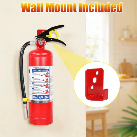 Five Pound Abc Dry Chemical Fire Extinguisher With Solid Wall Mount Bracket For House Garage And Pickup Truck Safety Kit Legit Built To Crush Class A B C Fire Hazards Smooth