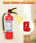 Beefed Up 5 Pound ABC Fire Extinguisher With Wall Mount Bracket displayed on a wall with instructions visible.