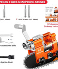 Chainsaw Sharpener Jig Kit Pro Grade Portable Sharpening Tool with 3 Grinding Stones and Cleaning Brush for electric chainsaws