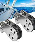 316 Stainless Steel Pulleys 2 Pack With Nylon Wheel And Steel Bearing For Small Lifting And Deck Rigging On Boats Kayaks And Sailboats Marine Grade Gear