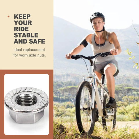 24 Pcs Bike Axle Nut And Washer Kit M8 M9 M10 Universal Hub Nuts Set For Mountain And Road Bikes Wheel Bolt Replacement