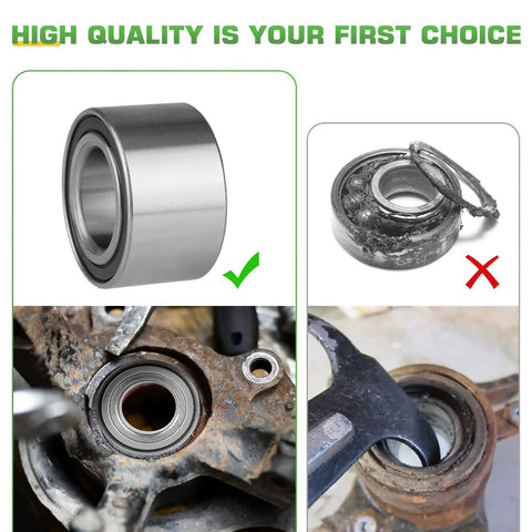 Crush The Trail Front Left Right Wheel Bearing Hub Assembly For Polaris Ranger 570 500 EV Sportsman 300 400 450 500 570 600 700 800 Forest 05 To 22 Plug And Play 2 Pack, comparison of new and old bearings.