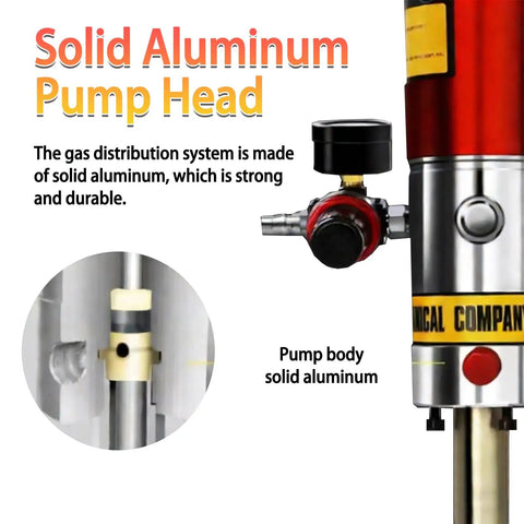 Workhorse Pneumatic Grease Gun For Farm And Industrial Jobs 50 To 1 Ratio Air Operated with solid aluminum pump head GZ940