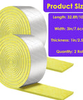 Two Pack 32.8 Ft Pipe Insulation Wrap, Foam And Foil, Weatherproof, Fire Resistant, Waterproof, Prevents Freezing and Heat Loss