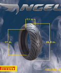 Pirelli Angel ST Front And Rear Sport Touring Motorcycle Tires For Max Grip Durability And Stability On Dry Wet And Cold Roads Fits Sport And Touring Bikes with 180/55 ZR17 size